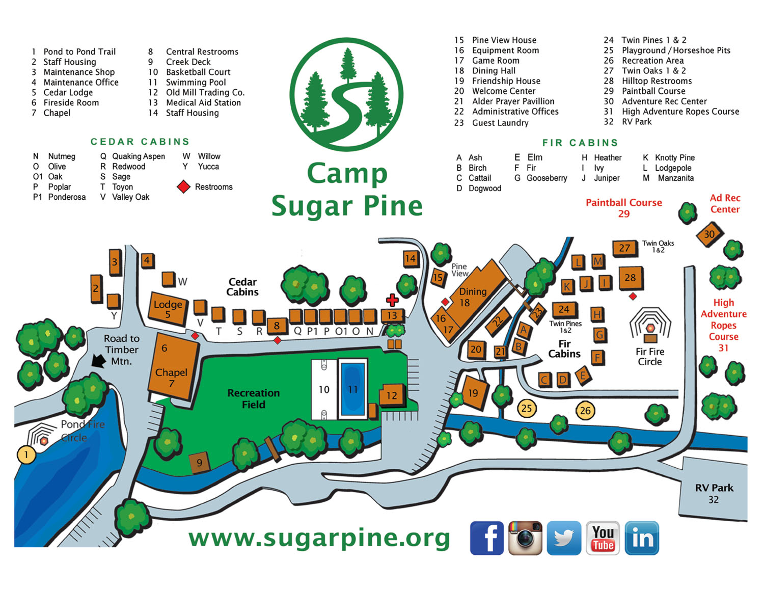 Sugar Pine Christian-Camp Map