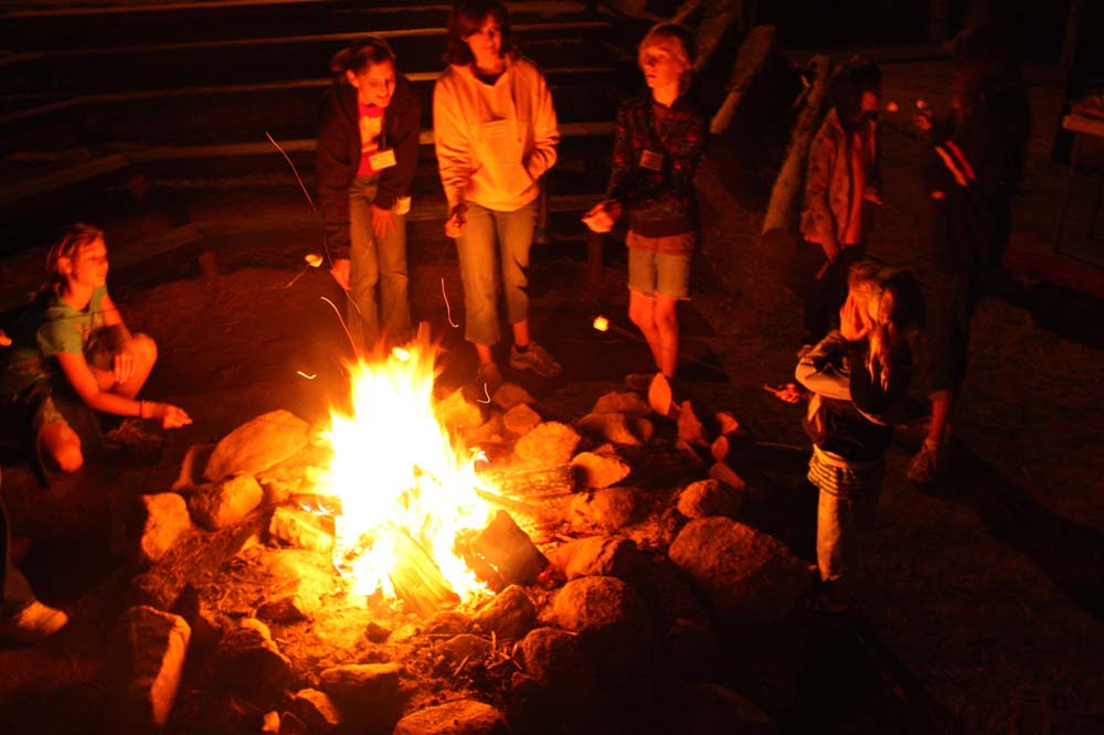 Campfire at Sugar Pine Christian Camps