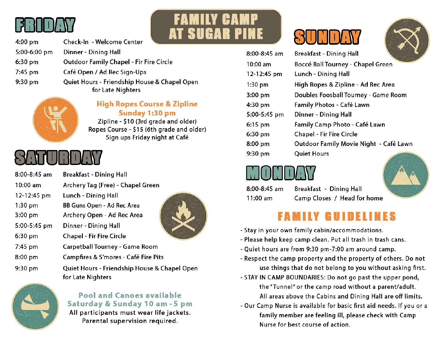 Family Camp 2023 Weekend Program Family Camp 2023 Weekend Program